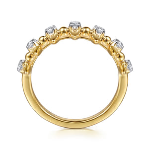 Bujukan Punk - 14K Yellow Gold Bujukan and Diamond Bullet Stackable Ring