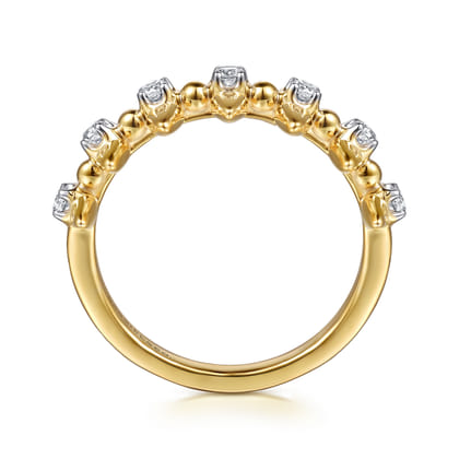 Bujukan Punk - 14K Yellow Gold Bujukan and Diamond Bullet Stackable Ring
