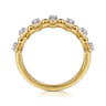 Bujukan Punk - 14K Yellow Gold Bujukan and Diamond Bullet Stackable Ring - 0.2 ct