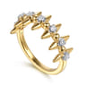 Bujukan Punk - 14K Yellow Gold Bujukan and Diamond Bullet Stackable Ring - 0.2 ct