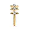 Bujukan Punk - 14K Yellow Gold Bujukan and Diamond Bullet Stackable Ring - 0.2 ct