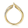 Bujukan Punk - 14K Yellow Gold Bujukan and Diamond Double Row Chevron Spike Ring - 0.08 ct