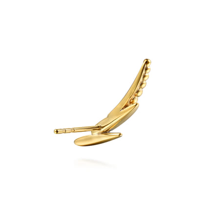 Bujukan Punk - 14K Yellow Gold Bujukan and Diamond Ear Climber Earrings