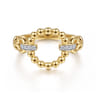 Bujukan Punk - 14K Yellow Gold Bujukan and Diamond Link Ring - 0.06 ct