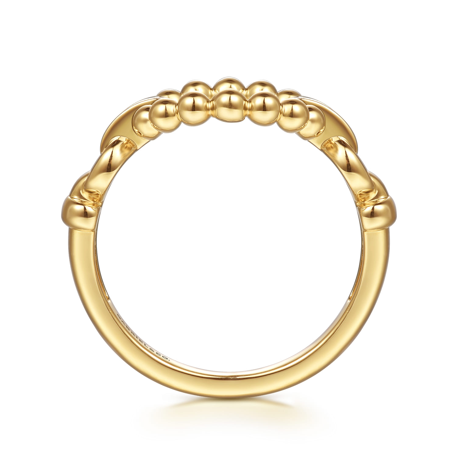 Bujukan Punk - 14K Yellow Gold Bujukan and Diamond Link Ring - 0.06 ct - Shot 2