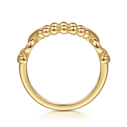 Bujukan Punk - 14K Yellow Gold Bujukan and Diamond Link Ring