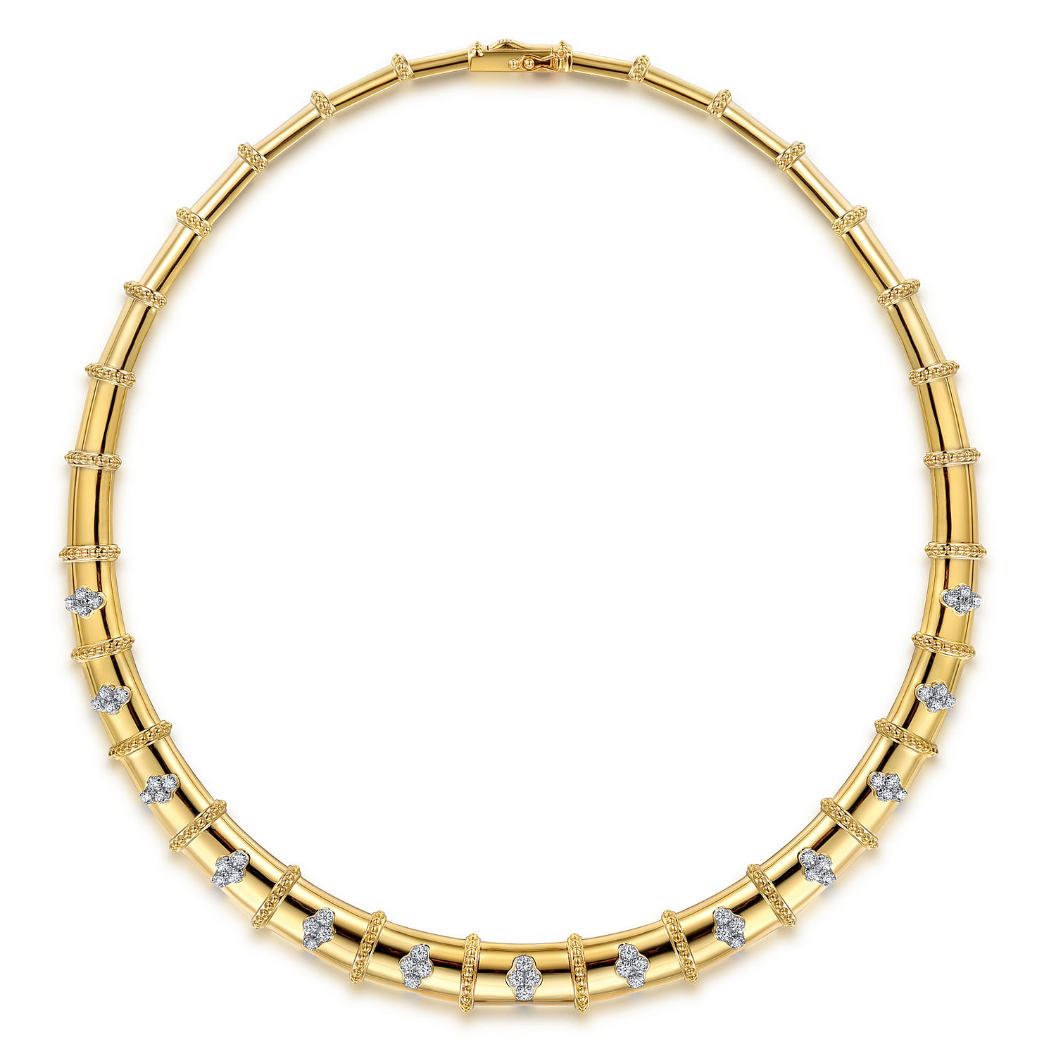 Bujukan-Retro - 14K White  Yellow Gold Bujukan and Diamond Choker