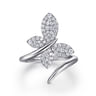Butterfly - 14K White Gold Diamond Butterfly Bypass Ring - 0.5 ct