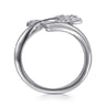 Butterfly - 14K White Gold Diamond Butterfly Bypass Ring - 0.5 ct