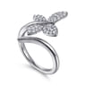 Butterfly - 14K White Gold Diamond Butterfly Bypass Ring - 0.5 ct