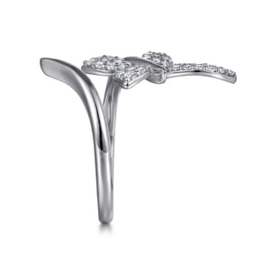 Butterfly - 14K White Gold Diamond Butterfly Bypass Ring