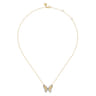 Butterfly - 14K White  Yellow Gold Diamond Butterfly Necklace - 0.25 ct