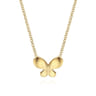 Butterfly - 14K Yellow Gold Butterfly Pendant Necklace
