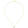 Butterfly - 14K Yellow Gold Diamond Butterfly Pendant Necklace - 0.13 ct