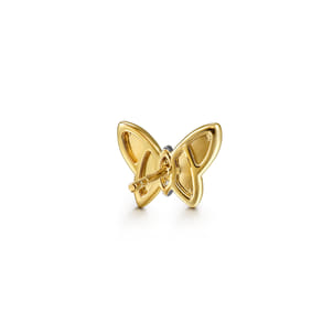 Butterfly - 14K Yellow Gold Diamond Butterfly Stud Earrings
