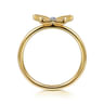 Butterfly - 14K Yellow Gold Diamond Diamond Cut Butterfly Ring - 0.03 ct