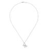 Butterfly - 18 inch 925 Sterling Silver White Sapphire Sideways Butterfly Pendant Necklace