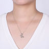Butterfly - 18 inch 925 Sterling Silver White Sapphire Sideways Butterfly Pendant Necklace