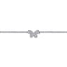 Butterfly - 925 Sterling Silver and White Sapphire Butterfly Anklet