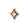 Byzantine Flower - 18K White  Yellow Gold Diamond and Lapis Floral Stud Earrings - 0.52 ct