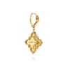 Byzantine Flower - 18K Yellow Gold Bujukan and Diamond Floral Leverback Drop Earrings - 0.6 ct