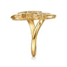 Byzantine Flower - 18K Yellow Gold Bujukan and Diamond Floral Open Ring - 0.33 ct