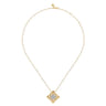 Byzantine Flower - 18K Yellow Gold Bujukan and Diamond Floral Pendant Necklace - 0.55 ct