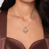 Byzantine Flower - 18K Yellow Gold Bujukan and Diamond Floral Pendant Necklace - 0.55 ct