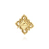 Byzantine Flower - 18K Yellow Gold Diamond and Blue Sapphire Floral Stud Earrings with Chrome Blue Enamel - 0.08 ct