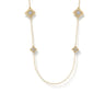 Byzantine Flower - 32 Inch 18K Yellow Gold Bujukan and Diamond Floral Station Necklace - 1.52 ct