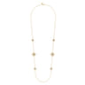 Byzantine Flower - 32 Inch 18K Yellow Gold Bujukan and Diamond Floral Station Necklace - 1.52 ct