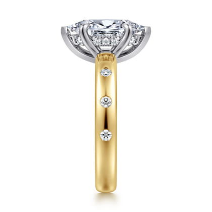Cabata - 14K White-Yellow Gold Marquise Shape Diamond Engagement Ring