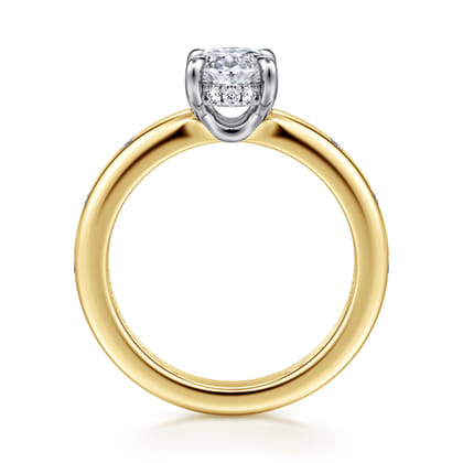 Cabata - 14K White-Yellow Gold Oval Diamond Engagement Ring