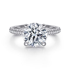 Cadie - 18K White Gold Round Diamond Engagement Ring
