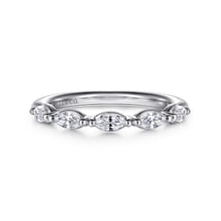 Cairie - 14K White Gold Diamond Marquise Anniversary Band