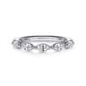 Straight Wedding Ring in 14k White Gold with Marquise Natural Diamond at Gabriel & Co.