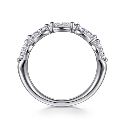Cairie - 14K White Gold Diamond Marquise Anniversary Band