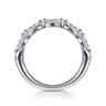 Straight Wedding Ring in 14k White Gold with Marquise Natural Diamond at Gabriel & Co.