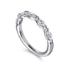Straight Wedding Ring in 14k White Gold with Marquise Natural Diamond at Gabriel & Co.