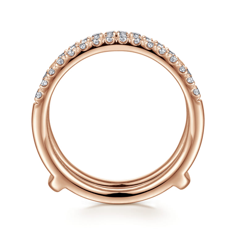 Enhancer Wedding Ring in 14k Rose Gold with Round Natural Diamond at Gabriel & Co. - Shot 2