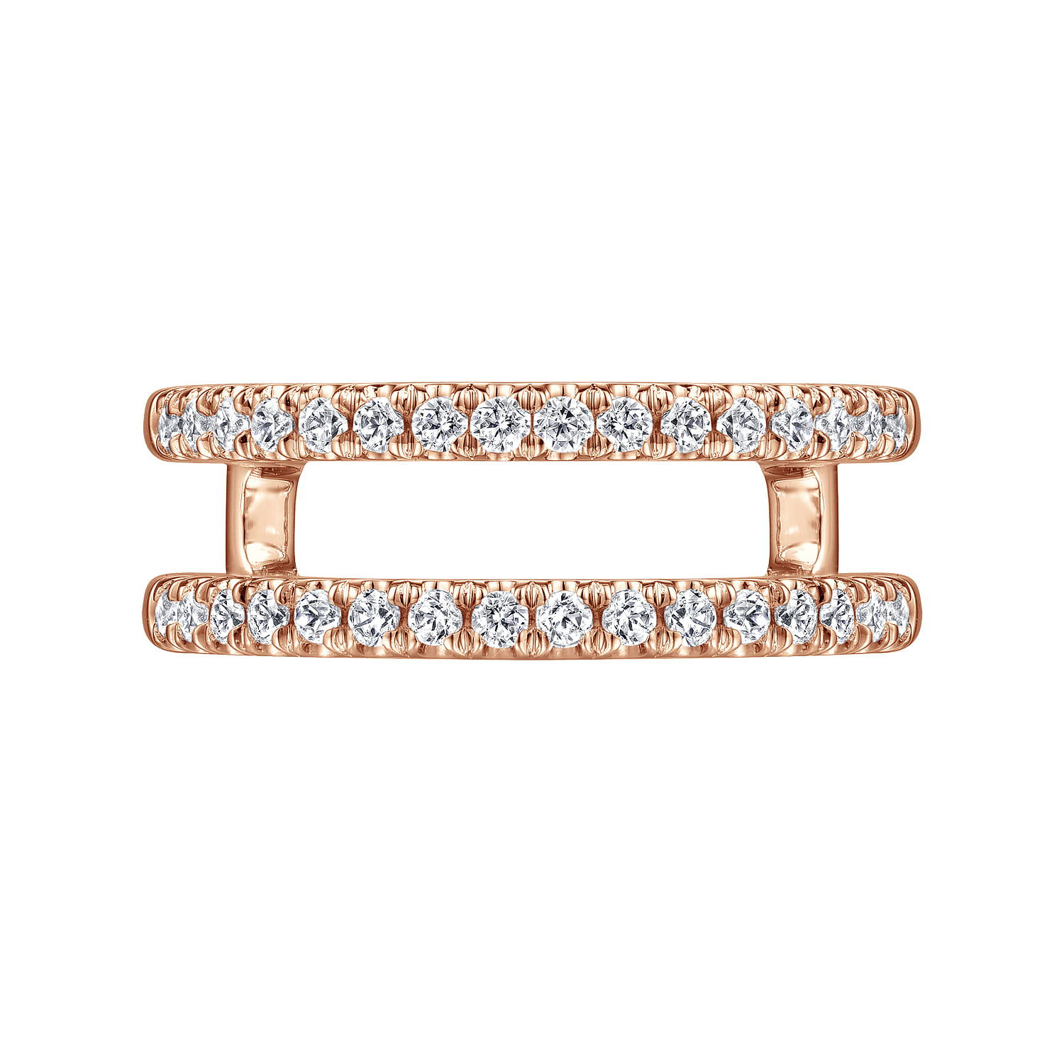 Enhancer Wedding Ring in 14k Rose Gold with Round Natural Diamond at Gabriel & Co. - Shot 5