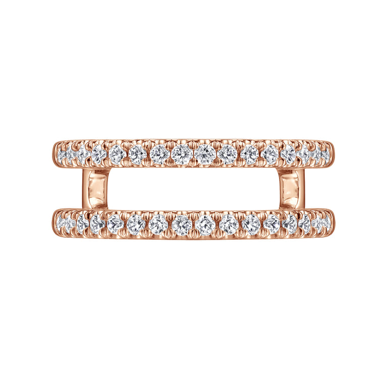 Enhancer Wedding Ring in 14k Rose Gold with Round Natural Diamond at Gabriel & Co. - Shot 5