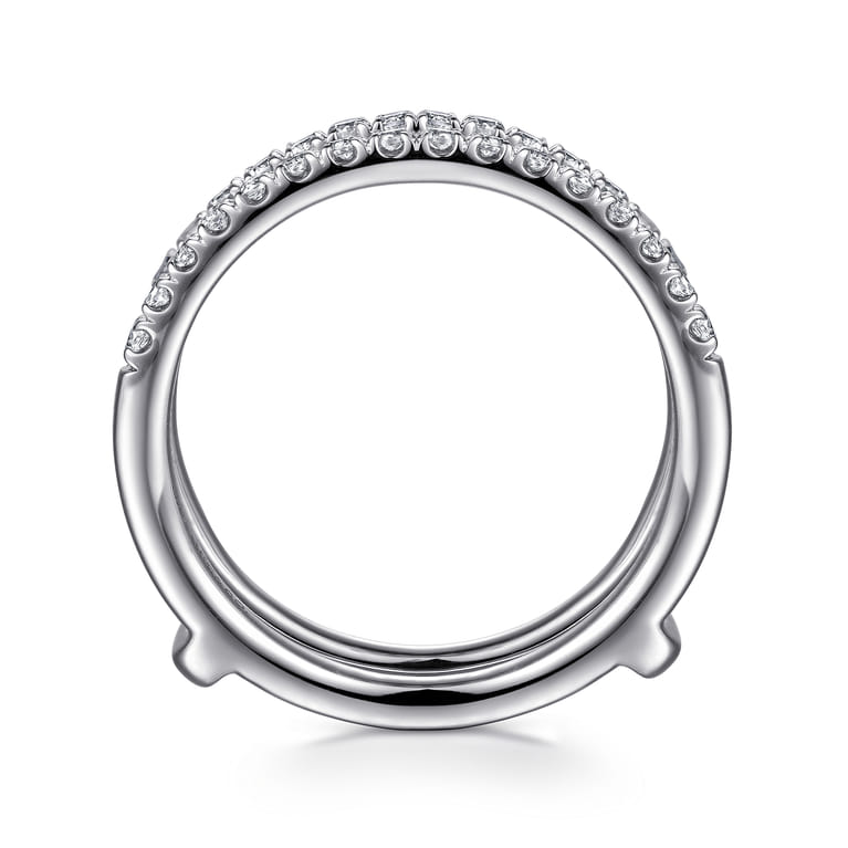 Enhancer Wedding Ring in 14k White Gold with Round Natural Diamond at Gabriel & Co. - Shot 2