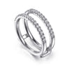 Enhancer Wedding Ring in 14k White Gold with Round Natural Diamond at Gabriel & Co.