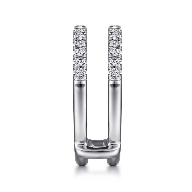 Enhancer Wedding Ring in 14k White Gold with Round Natural Diamond at Gabriel & Co. - Shot 4