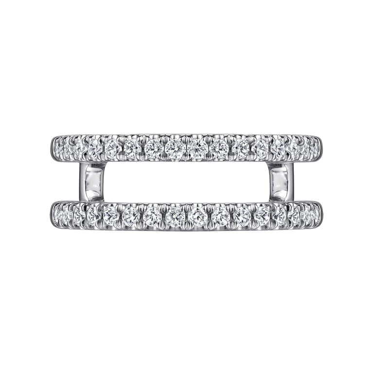 Enhancer Wedding Ring in 14k White Gold with Round Natural Diamond at Gabriel & Co. - Shot 6