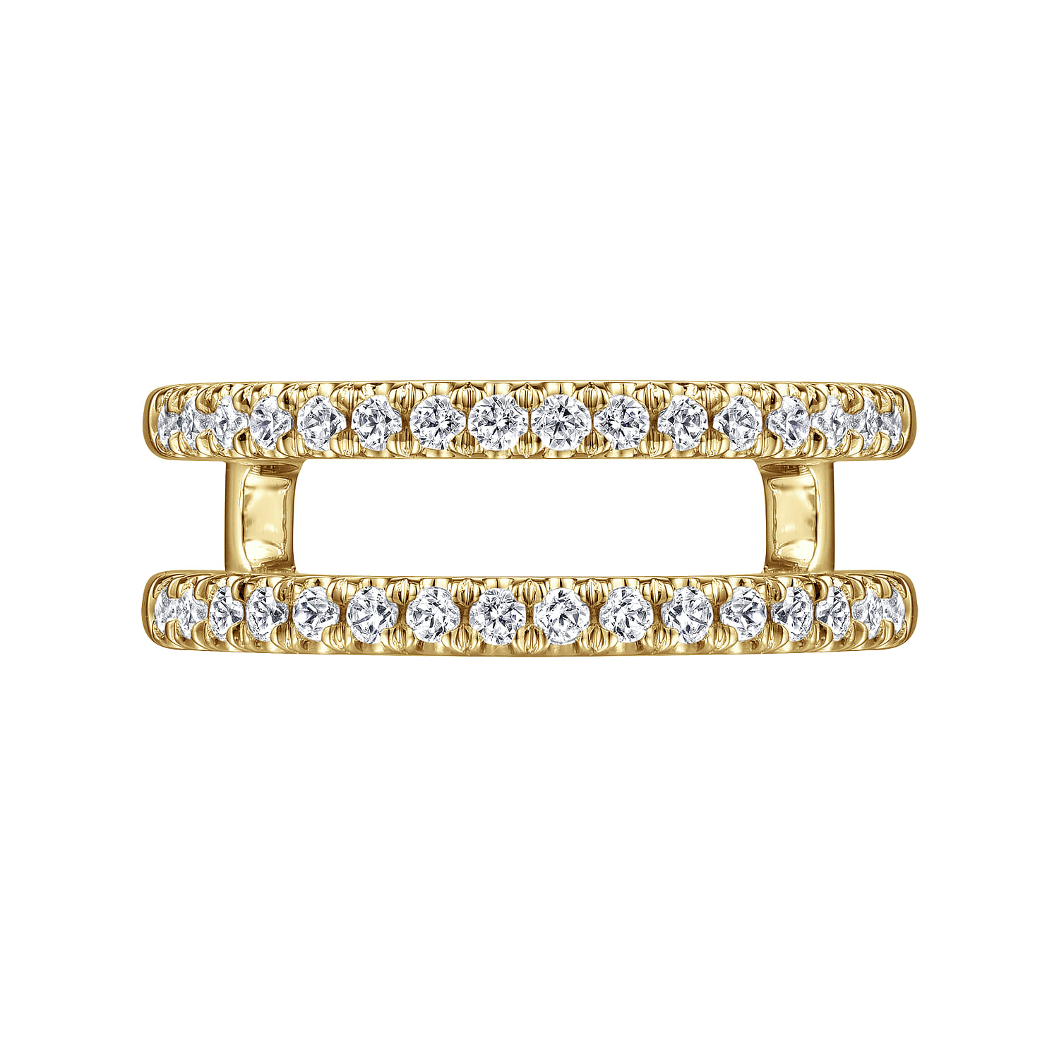 Enhancer Wedding Ring in 14k Yellow Gold with Round Natural Diamond at Gabriel & Co. - Shot 6