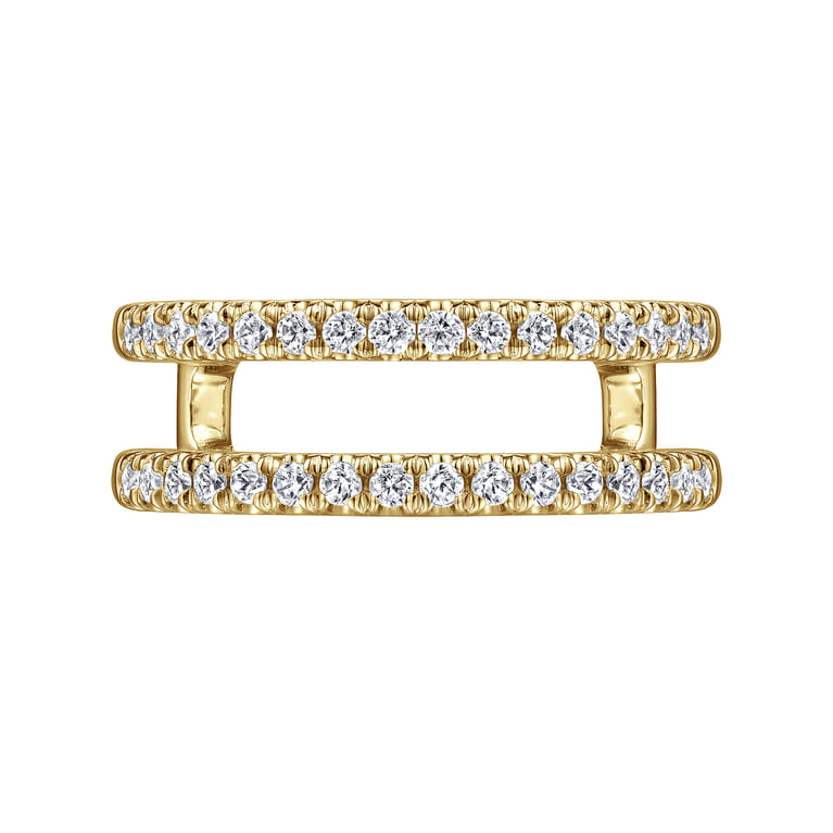 Enhancer Wedding Ring in 14k Yellow Gold with Round Natural Diamond at Gabriel & Co. - Shot 6