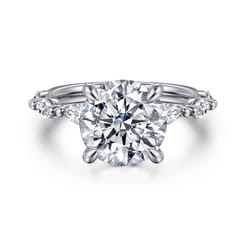 Caitte - 14K White Gold Round Double Prong Diamond Engagement Ring