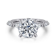 Caitte - 14K White Gold Round Double Prong Diamond Engagement Ring
